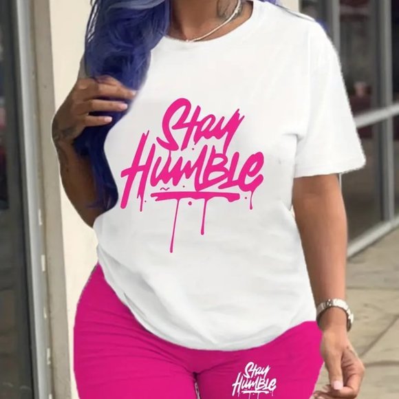 Other - T-Shirt & Shorts Two-piece Set, Letter Print Short Sleeve Casual T-Shirt…NWOT